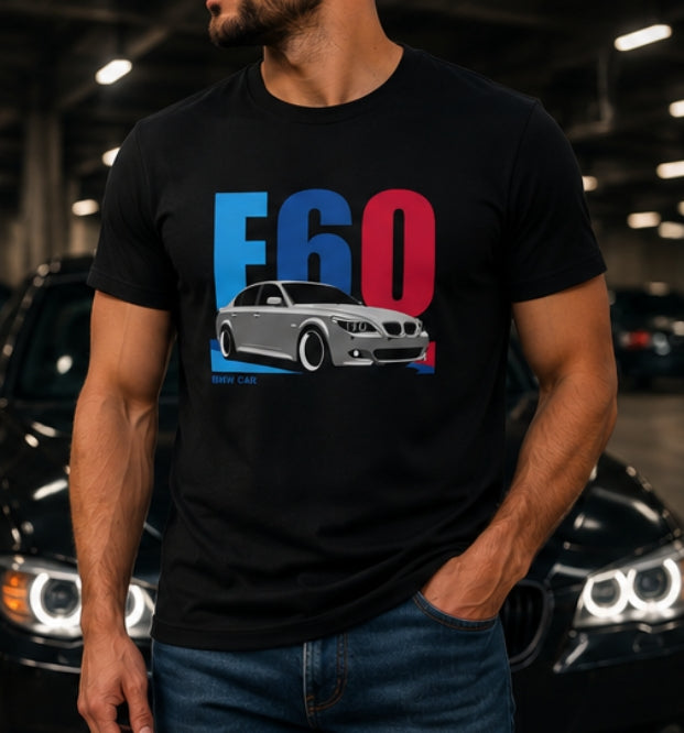 Мъжка Памучна Тениска BMW E60 Автомобилен Дизайн