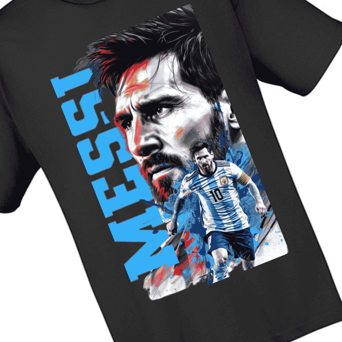 Мъжка памучна тениска Lionel Messi | Светлосин | Premium DTF Print