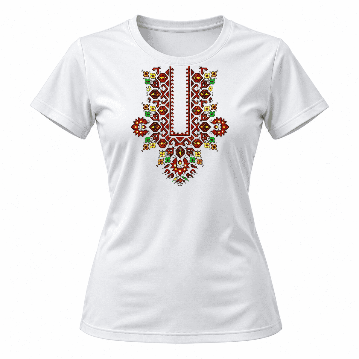 Дамска тениска с народни мотиви шевица 2