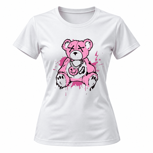 Дамска тениска с мече Pink