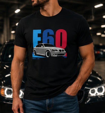 Мъжка Памучна Тениска BMW E60 Автомобилен Дизайн