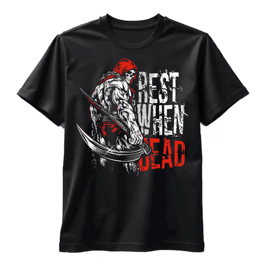 Тениска за фитнес Rest When Dead - Iskam Teniska